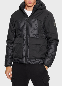 Чорна куртка EA7 Emporio Armani з накладними кишенями, фото